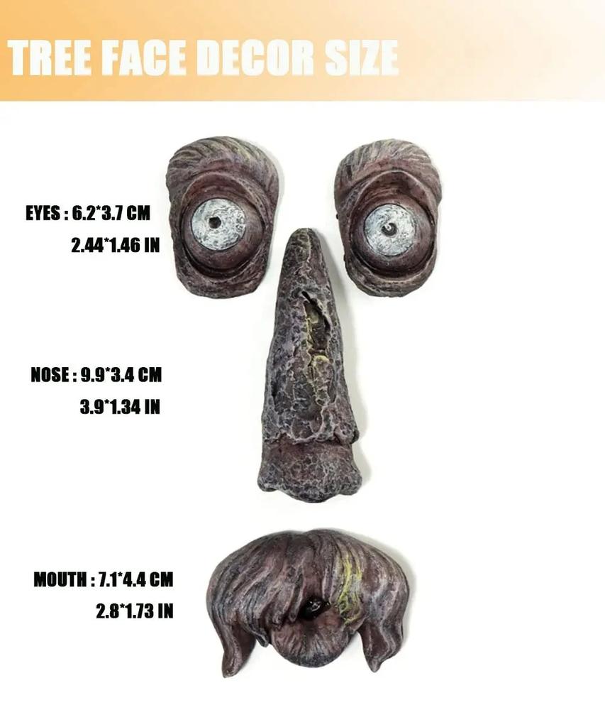 Tree Faces Decor Outdoor,Outdoor Statues Old Man Tree Hugger Bark Ghost Face Decoration Funny Yard Art,Tree Decorations