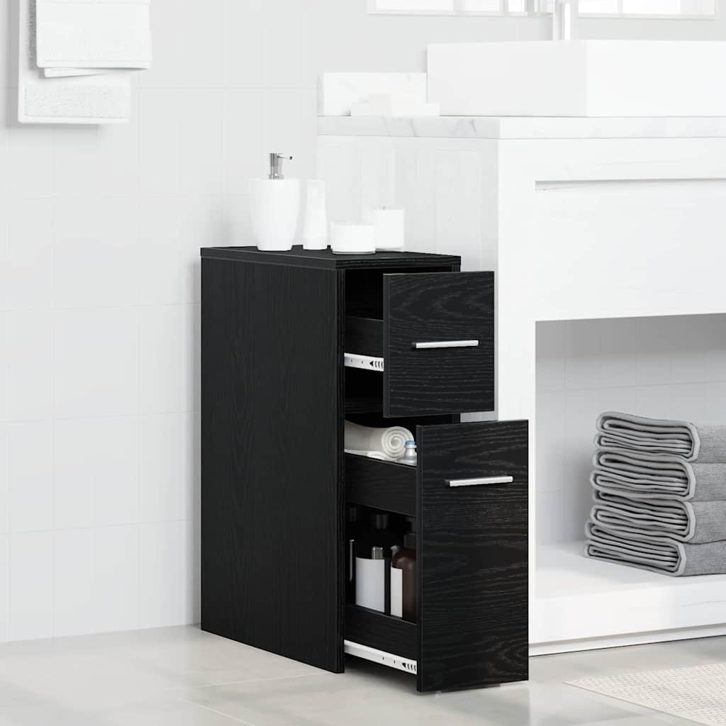 Bathroom Furniture Set Black Oak Look 22 x 44 x 61.5 cm