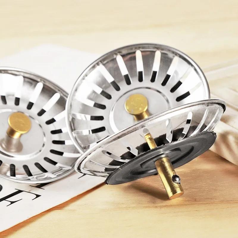 Kitchen Sink Sewer Strainer Basin Drain Stopper Stainless Steel Sink Waste Plug Filter Anti-clog Floor Drain Kitchen Accessories