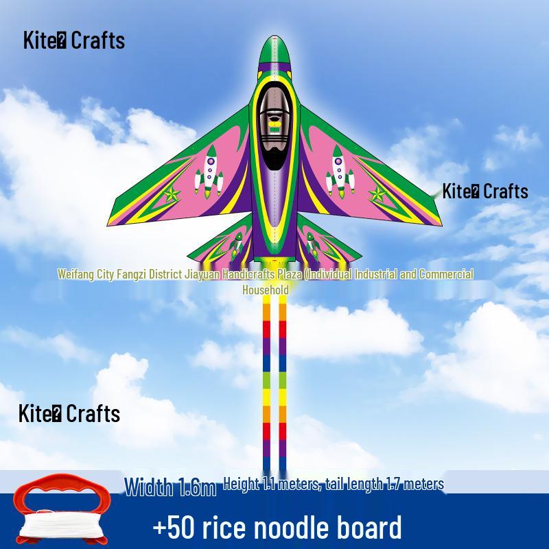 Easy-Fly Rocket Airplane Kite for Kids & Adults - Light Breeze Outdoor Toy