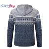 Cozy Up Strickjacke für Herren, Herbst und Winter, dicker, schöner, warmer Pullover mit Kapuze aus Samt