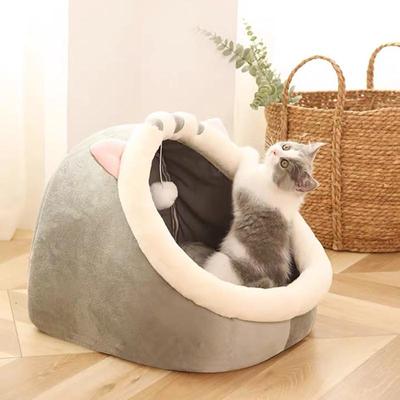 Cama para gatos dulce, cesta cálida para mascotas, acogedor cojín para tumbona para gatos, tienda de campaña muy suave