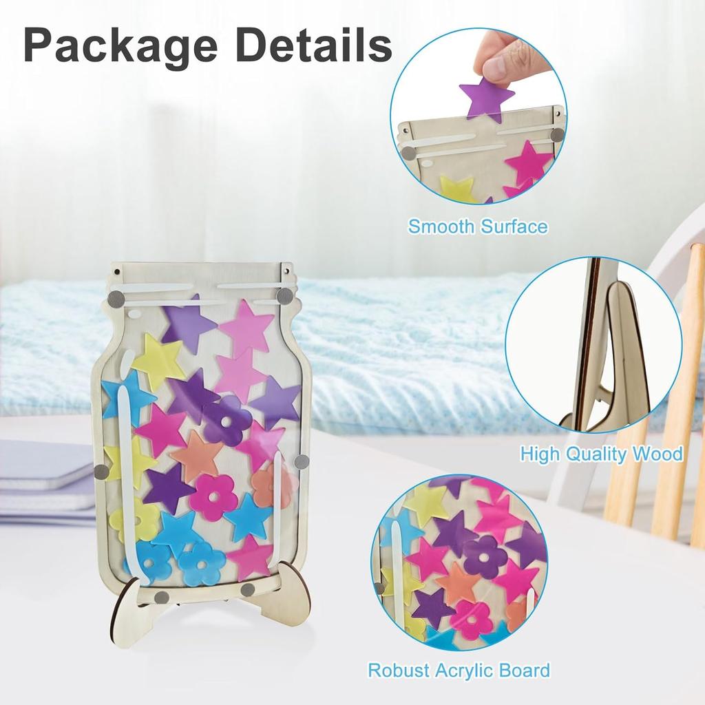 2 PACK Reward Jars for Kids: Magnetic Star Jar Reward System for Classroom & Home - Back To School Class Positive Behavior Incentive Jar for Teacher
