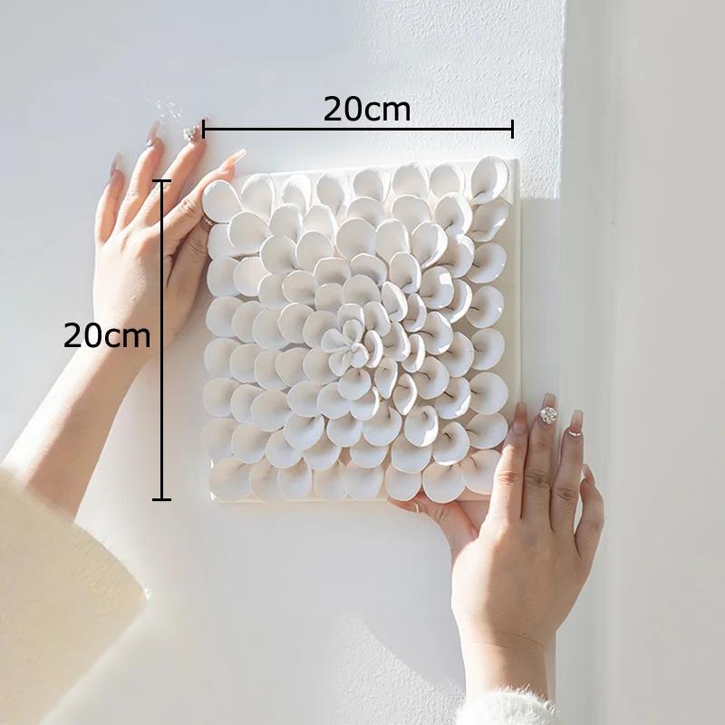 Blooming White Flower Wall Hanging Paintings Living Room Decoration Background Display Wall Mounted Floral Petals Ornaments
