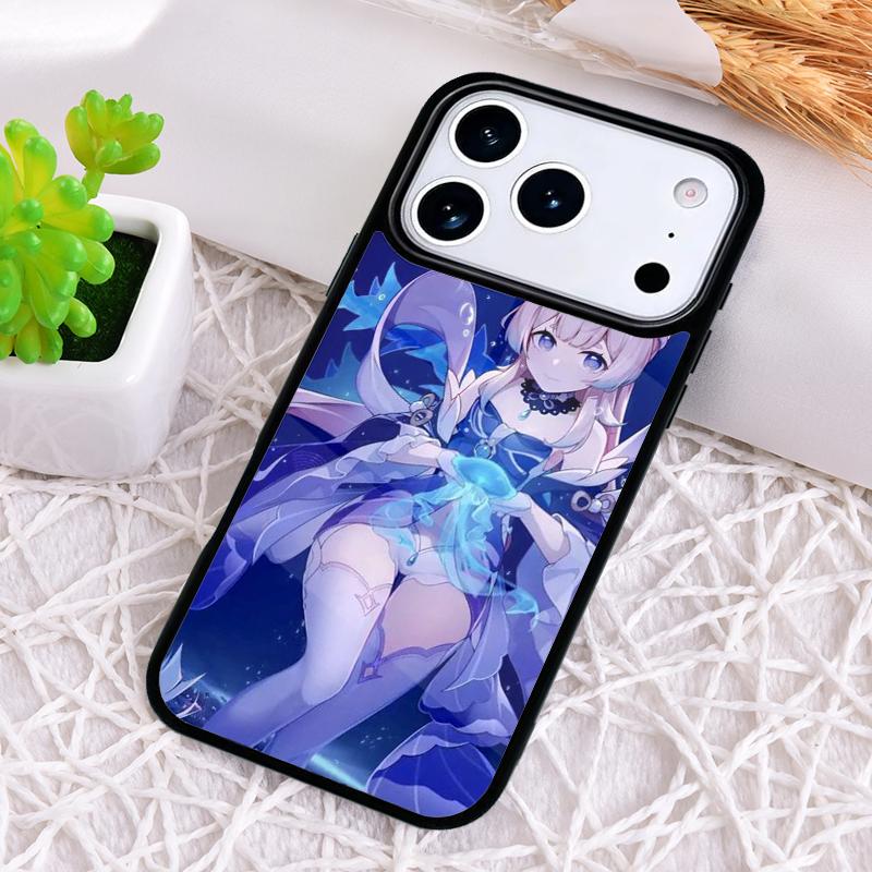 Modische Genshin Impact Sangonomiya Kokomi Handyhülle für iPhone 17 Air 16 15 11 12 14 13 Pro Max Stoßfeste Hülle