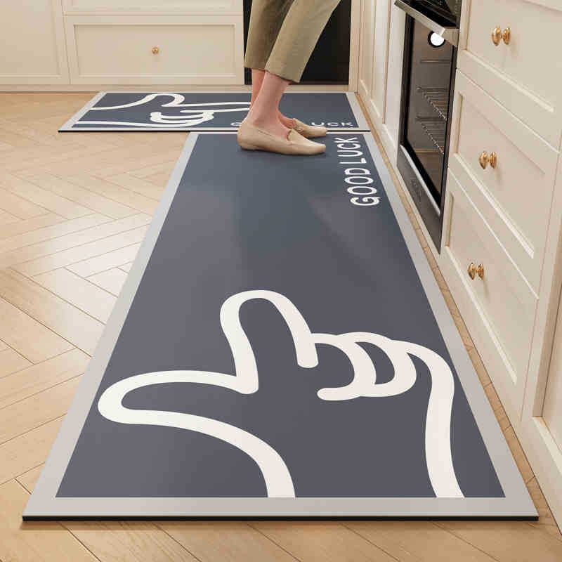 Modern Simple Kitchen Floor Mat, Long Water-Absorbing Quick-Drying, Easy To Take Care Of, Diatom Mud Floor Mat, Household Anti-Skid And