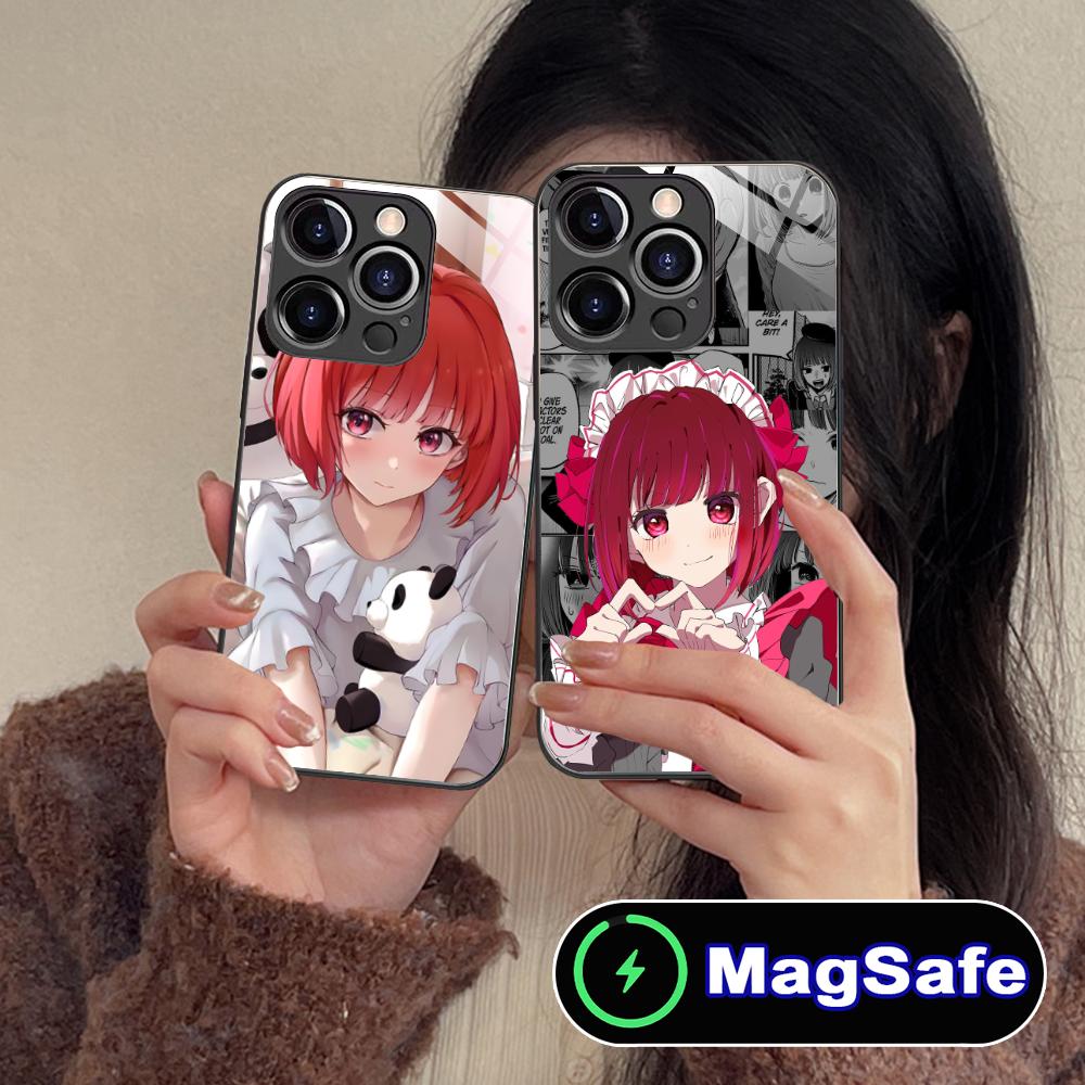 Oshinoko Arima Kana Phone Case for iPhone 17 16 15 14 13 12 11 Air Pro Max Plus Mini MagSafe Glass Colorful Cover Pretty Cover