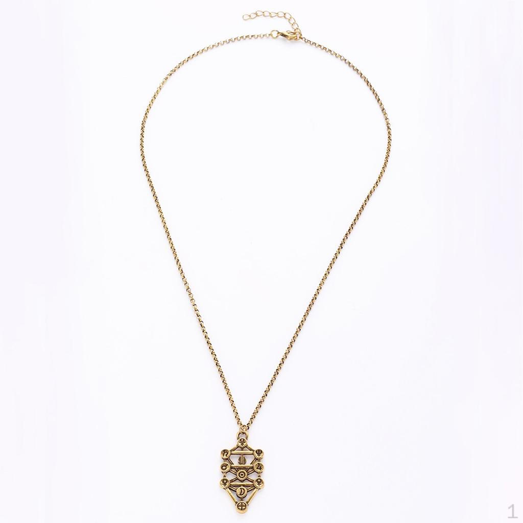 Silver/ Livets Kabbalah Geometriskt Hänge Halsband Kedja