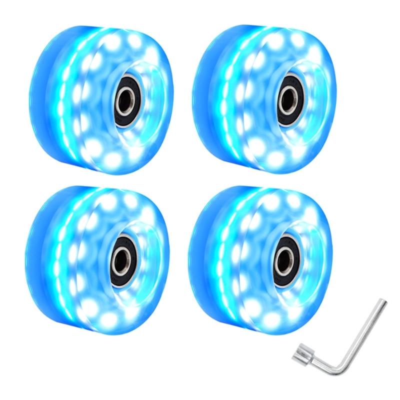 Roller Skate Wheel with Wrenches, Quads Roller Skate Wheel Double Row Skating Skateboard Quads Skate Replacement Wheels
