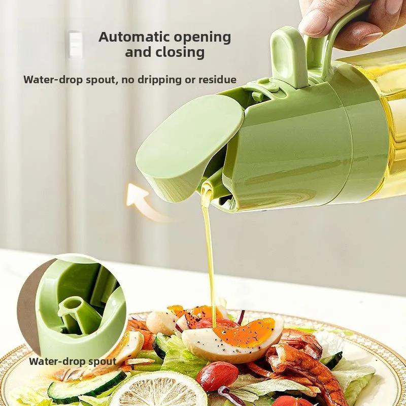 300/500ml Glass Oil Vinegar Bottle, Two-Way Spray Design, Kitchen Home Non-Drip Storage Seasoning Bottle