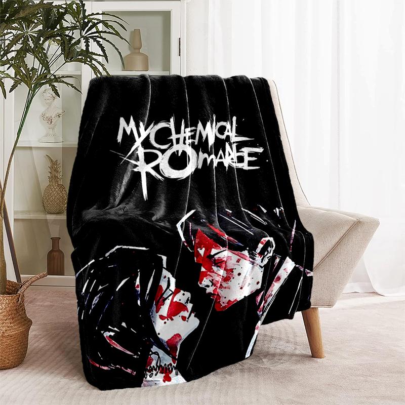 1pc Blanket My Chemical Romance Print Design, Lightweight Blanket for Sofa, Bed- Soft &Warm, Gift for All Seasons like Christmas, Halloween