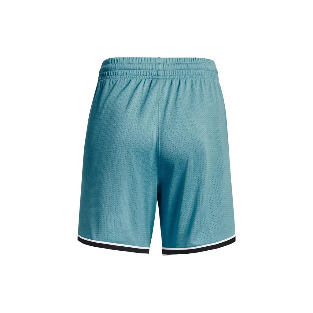 Under Armour Johnson Series Letter Print Lace-Up Mesh Reversible Shorts Women Bottoms Glacier-Blue 1377460-433
