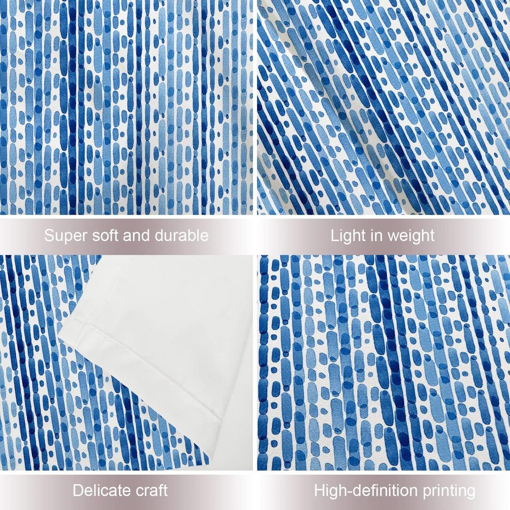 Blue Abstract Stripes Wall Tapestry,Modern Wall Hanging Large Tapestry Decoration Polyester Fiber White Hem Around for Dorm Room