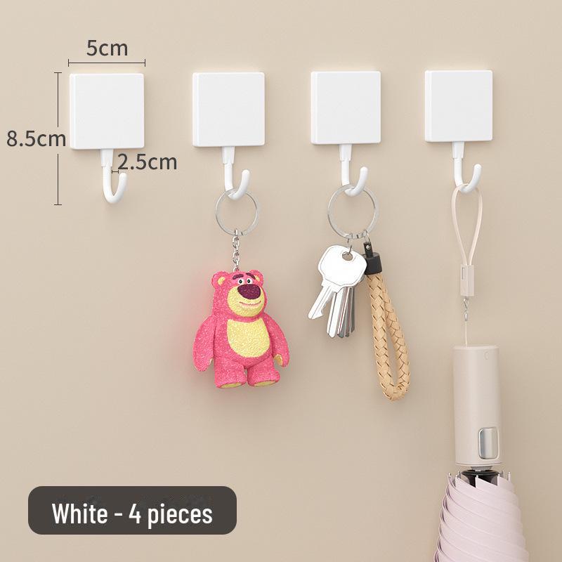 Punch-Free Strong Adhesive Wall Hooks - Round Key & Kitchen Hooks