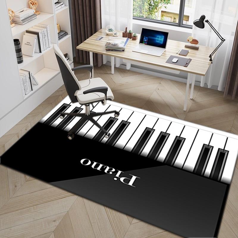 1Pc Piano keys music Printed circular carpet, home door mat, outdoor travel protection carpet A14
