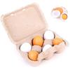 6PCS Realistic Eggs Toys Pretend Kitchen Toys Wooden Food Toy Educational Learning With Storage Box Creative Birthday Gift