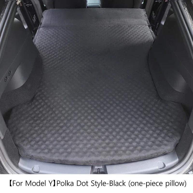 Outdoor Camping Inflatable Special Suede Fabric Car Travel Bed for Tesla Model 3 Y Portable Air Pump 2 Pillows Car Accessories