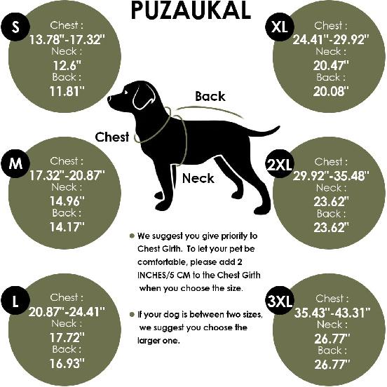 Dog Coat, Small Dog Jacket, Windproof Dogs Puffer Jacket, Fleece Lined Warm Dogs Winter Coat with Harness Hole (Army Green S)