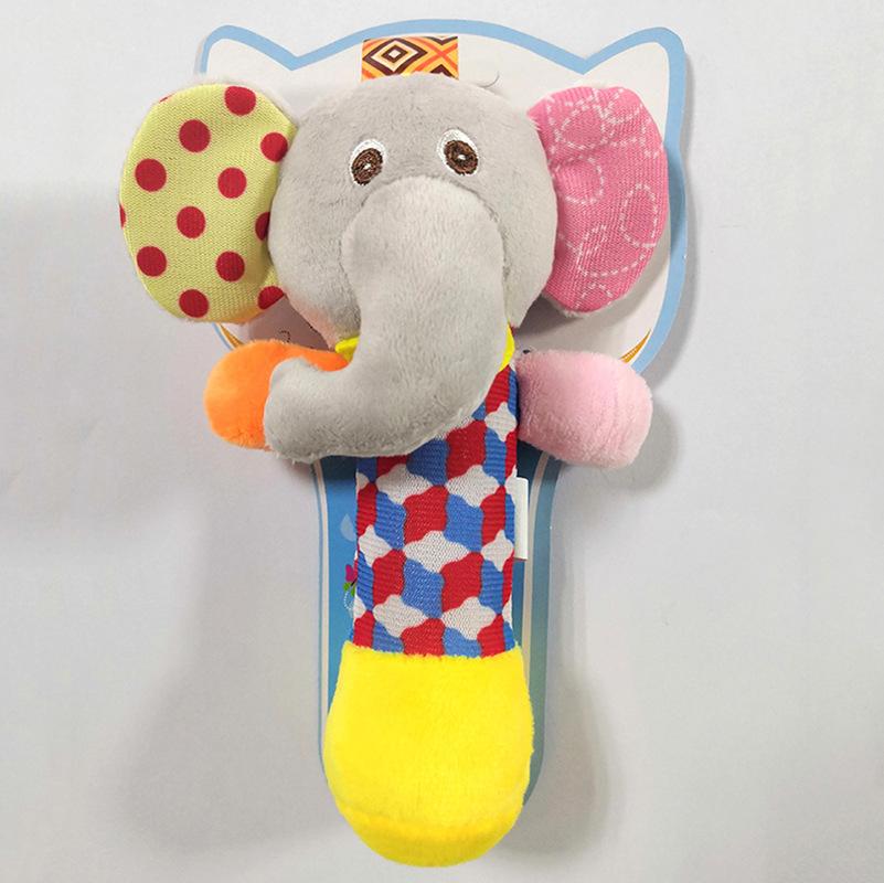 Newborn Baby Hand Crank Cartoon Animal Hand Crank With Rattle Bb Stick
