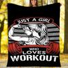Weightlifting Theme Printed Blanket - Perfect for Couch, Bed, Travel & Outdoor Use | Machine Washable, Cozy & Durable.
