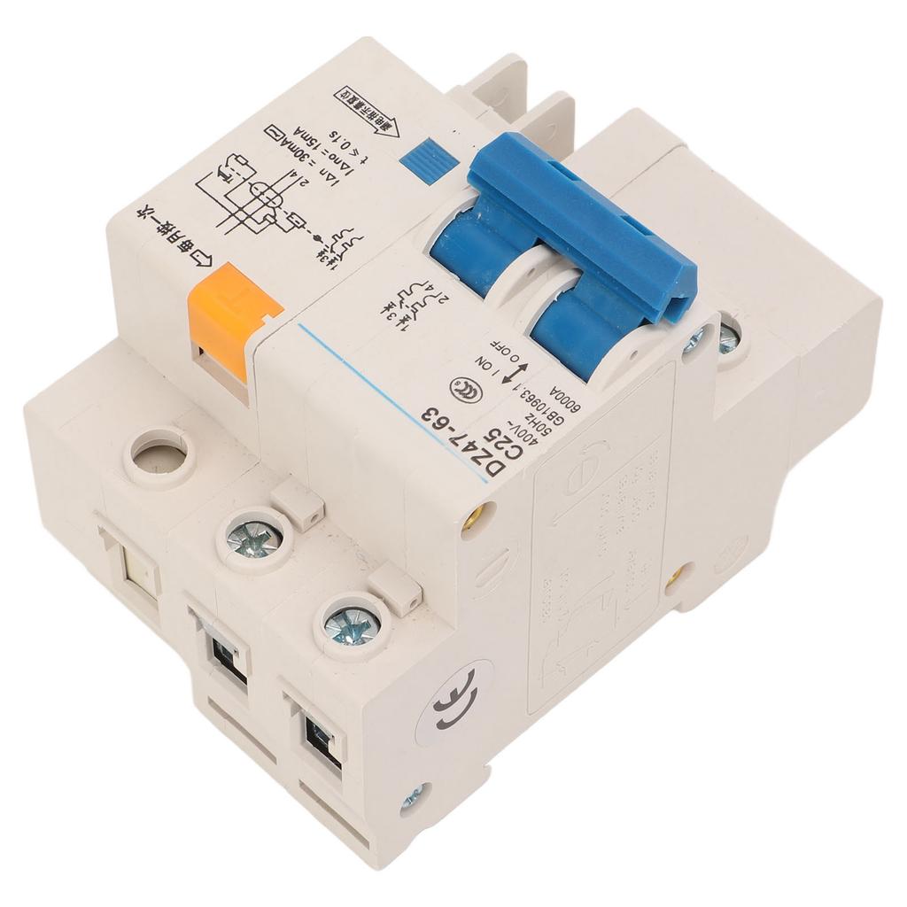 Miniature Circuit Breaker Pa66 Shell Modular Construction 2P Current Circuit Breaker Breaking Capacity 6000A 400V 25A