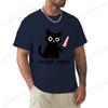Summer Men's Tee T-shirt Clothes I Require Snacks Black Cat Print T-Shirts Clothing Funny Meme Animal Lover Tops Tees Clothes