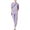 Emporio Armani FW22 Bluza z haftowanym logo z literami, gładka, z okrągłym dekoltem, z długim rękawem, damska, fioletowa, 6L2M7D-2J49Z-0831