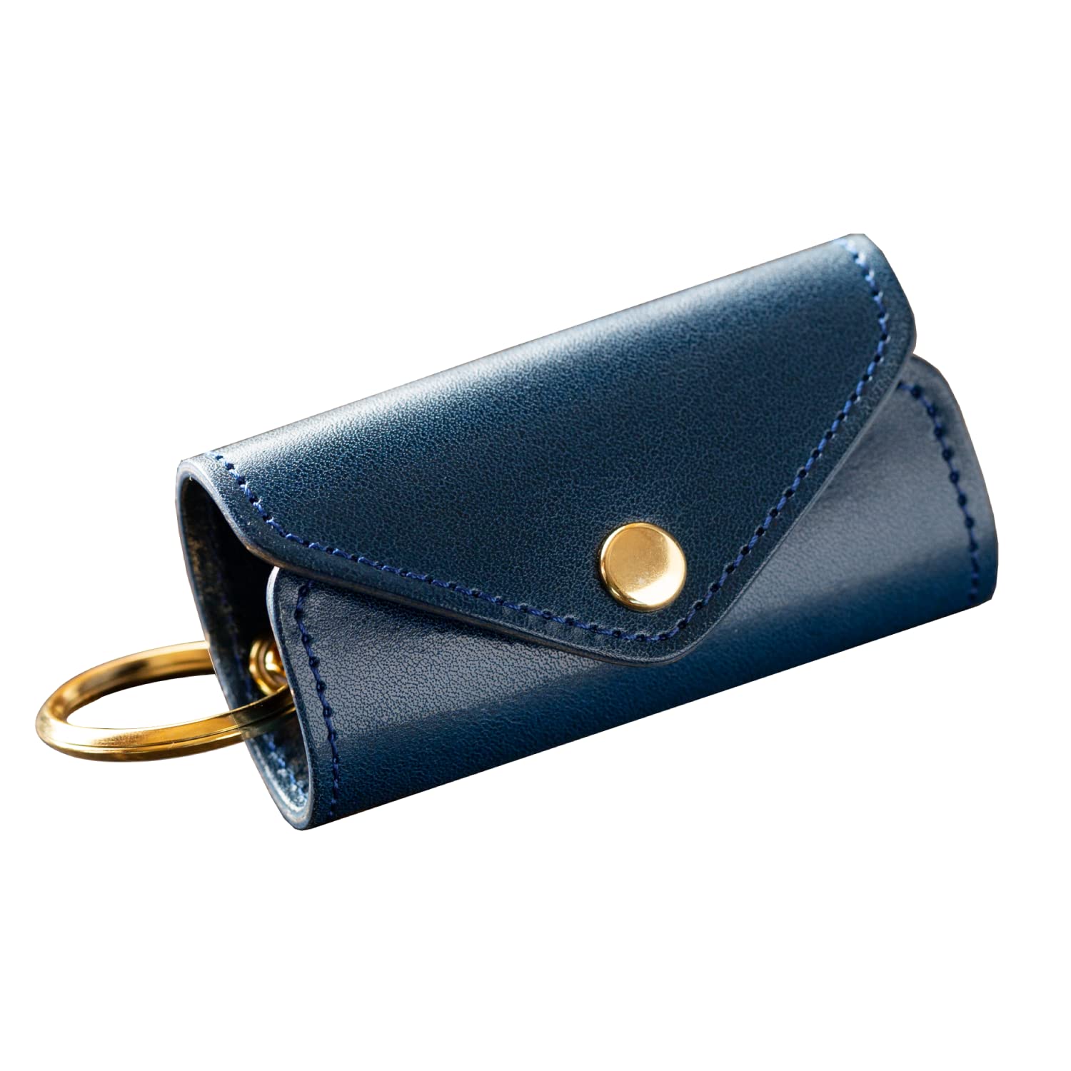 

de Key Case Tochigi Leather Genuine Leather Made in Japan Smart Key Key Chain Handmade Simple [Am Mas] Men s KC-003 (Blue)