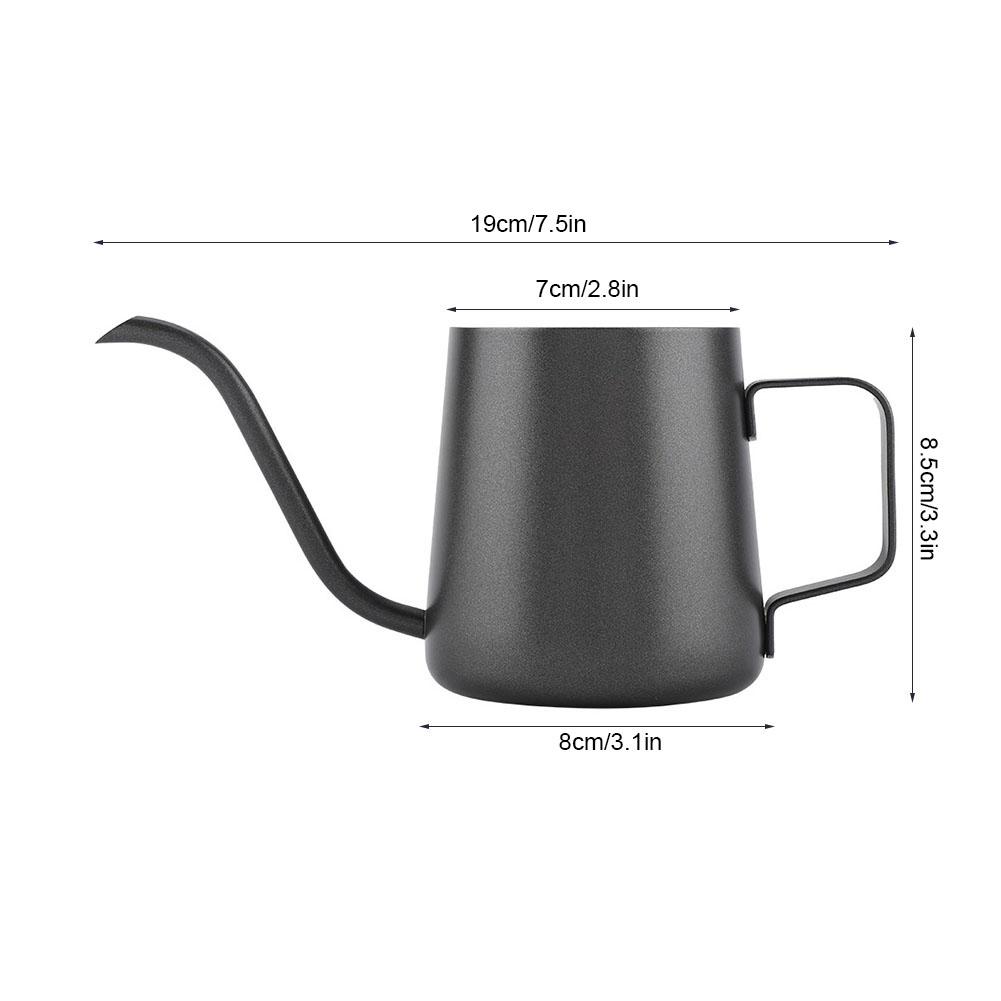 350 Ml Stainless Steel Gooseneck Pour Over Drip Coffee Maker Tea Coffee Cup Pot Black