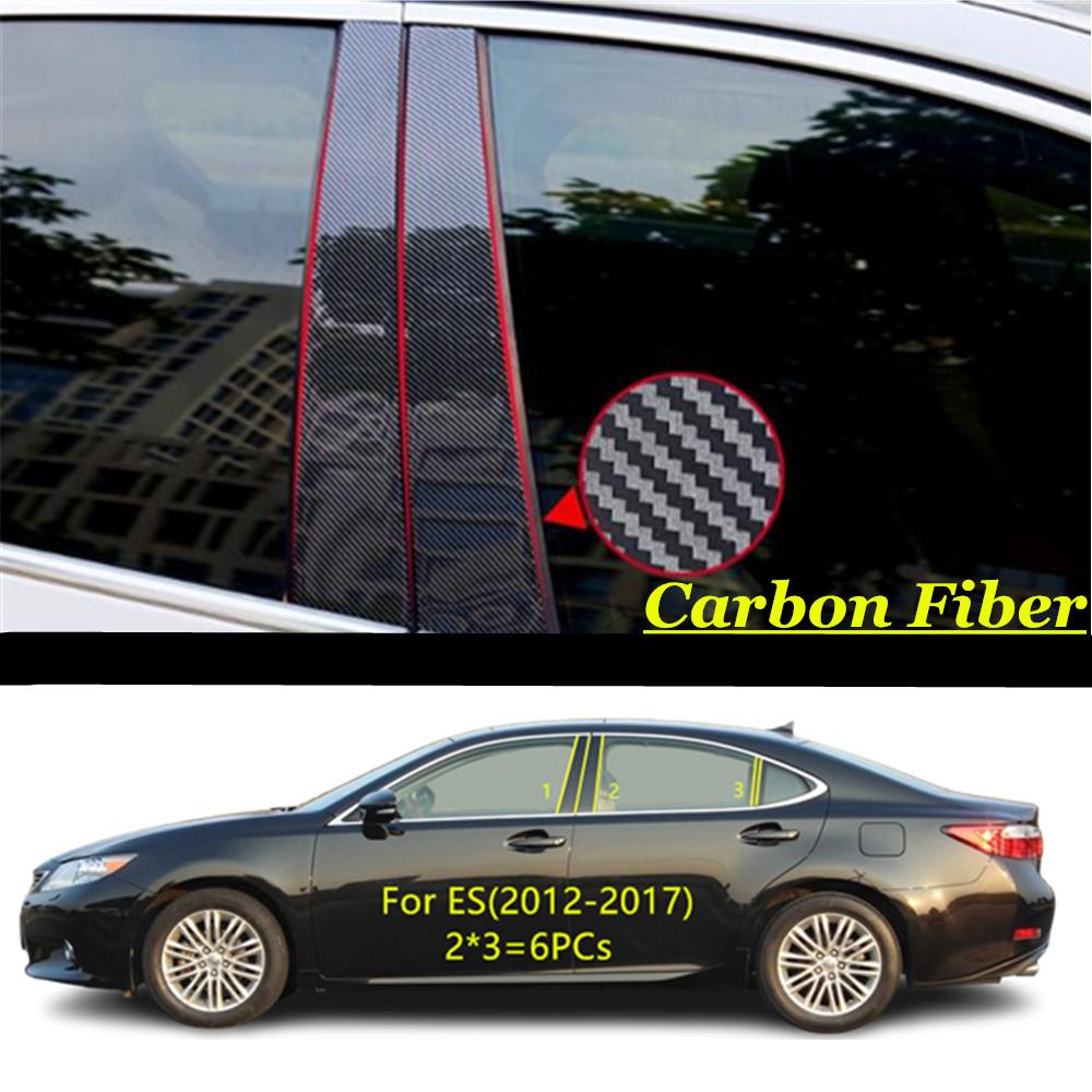 For Lexus ES ES200 ES240 ES250 ES300 ES330 ES350 2006- Car PC Material Pillar Post Cover Door Trim Window Molding Sticker