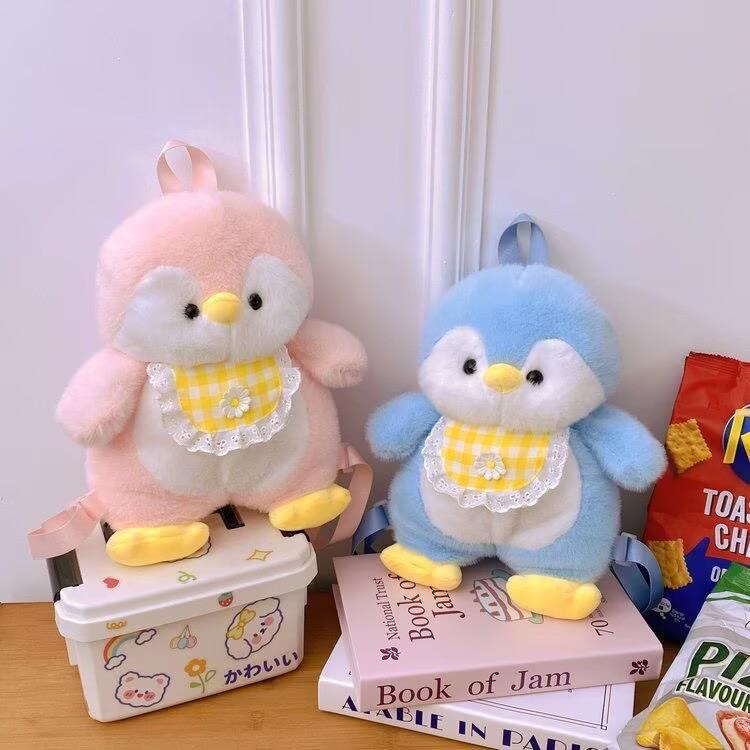 New Cute Cartoon Penguin Plush Backpack for Boys and Girls - Small Toy and Gift