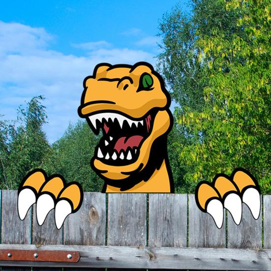 Fence Decoration Cute Peeking Cartoon Animals Easy Install Fence Decorative Sign Outdoor Weather-Resistant Fence Peekers for Yard Garden Farmhouse