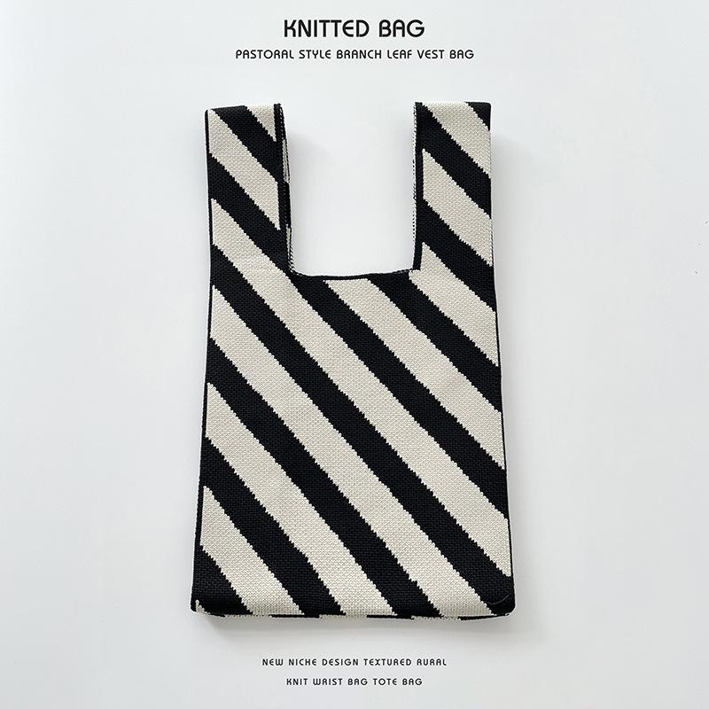 Colorful Knitted Handbags: Women's Fashion Shoulder Bags & Vest Waistcoat Styles