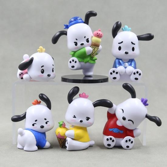 Sanrio Cinnamoroll Kuromi My Melody Pom Pom Purin Hello Kitty Figure Cake Decoration Accessory, C-01, 1 Piece, a Popular Character In Korea