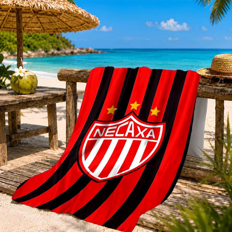 Football Crest Heartbeat Printed Microfiber Beach Towel, Soft And Absorbent, Quick-Dry, Ideal for Summer Travel, Beach Essential, Swimming Pool
