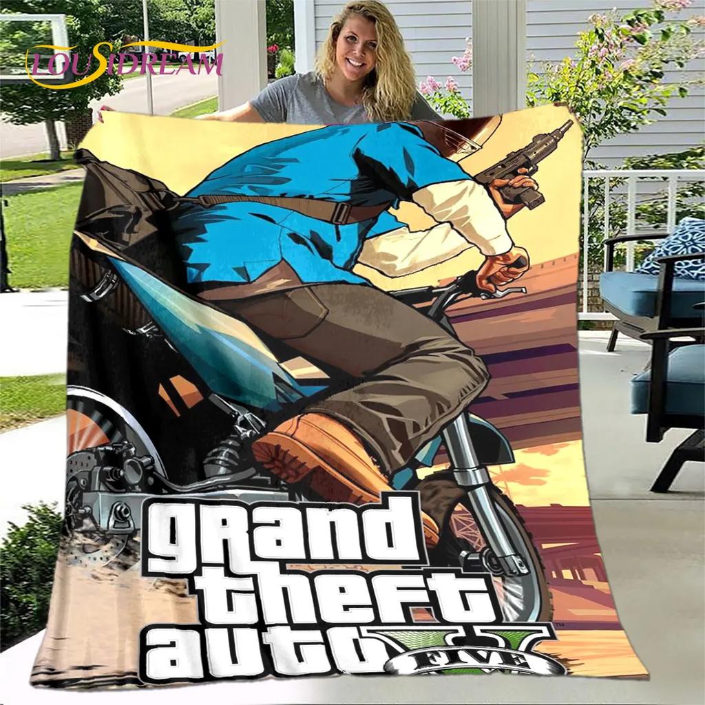 Grand Theft Auto GTA Game Gamer Soft Plush Blanket,Flannel Blanket Throw Blanket for Living Room Bedroom Bed Sofa Picnic Cover