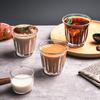 Vertical Grain Coffee Cup Transparent Tempered Glass Cup INS Style Retro French Latte Cups Milk Juice Glasses Drinkware