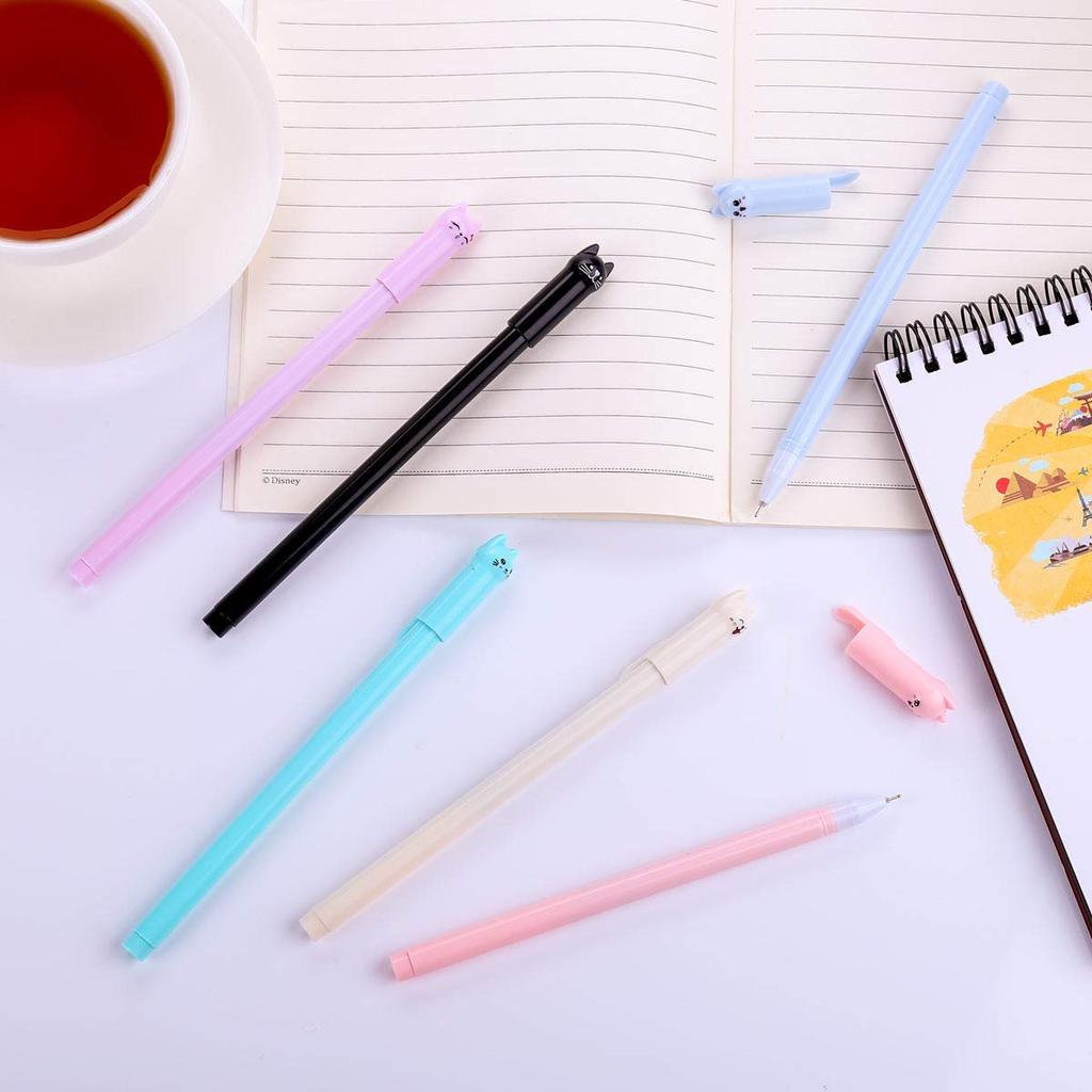 Sencoo 12pcs Blue Cute Cat Pen Gel Pen Ballpoint Pen School Office Supplies