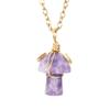 Hand-Woven Crystal Agate Small Mushroom Pendant Necklace Jewelry Diy Jewelry Accessories N584