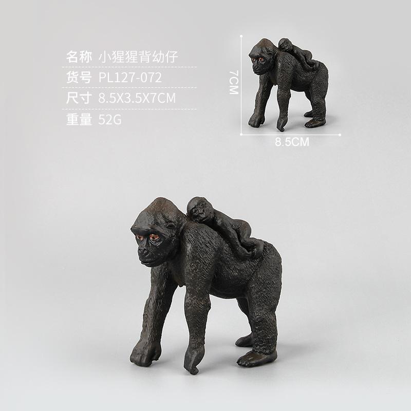 Wild Forest Animal Model Simulation Chimpanzee Family, Static Ornament Doll Toy