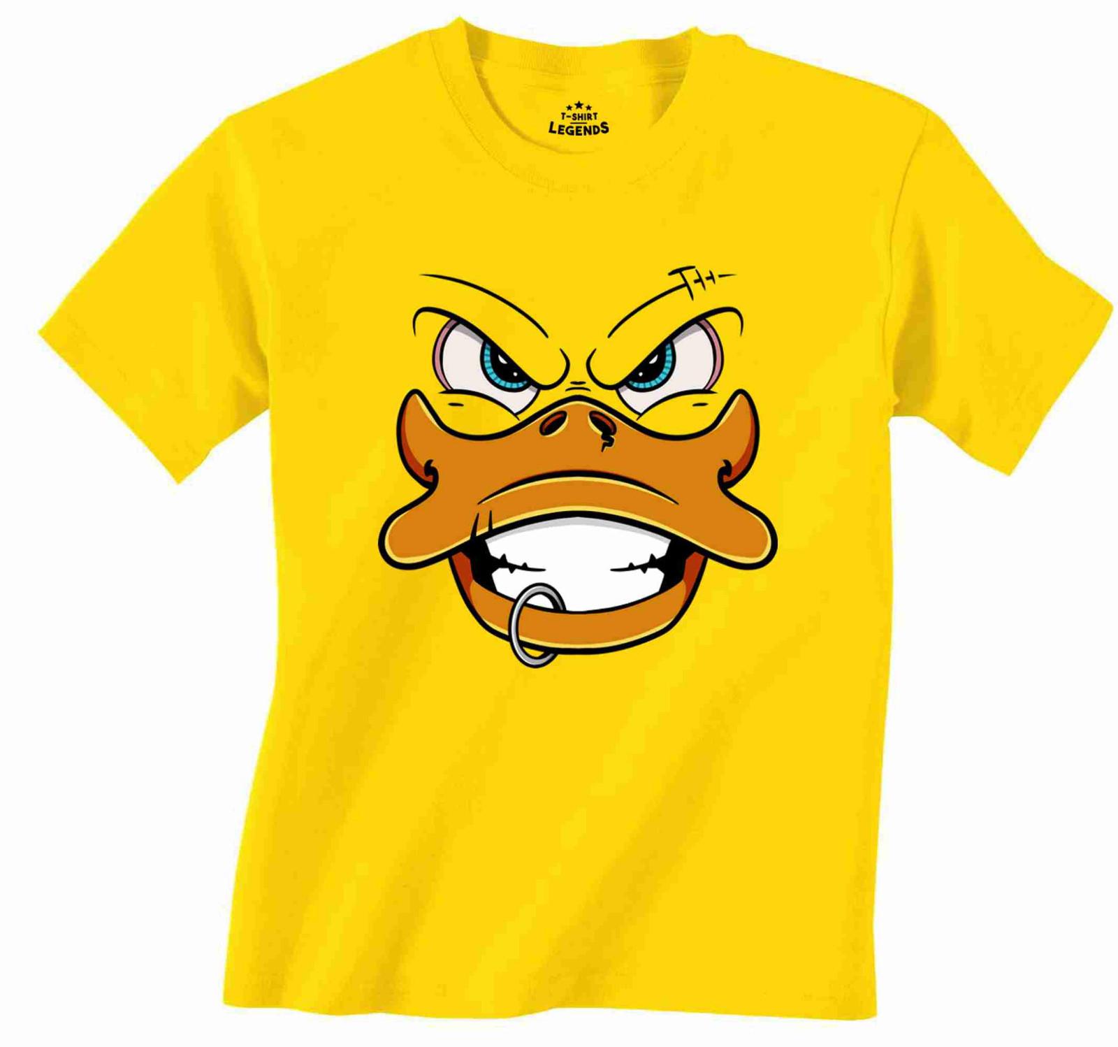 Rubber Duck Punk Grunge Metal Style Design 100% Cotton Men Yellow T Shirt XXXXL