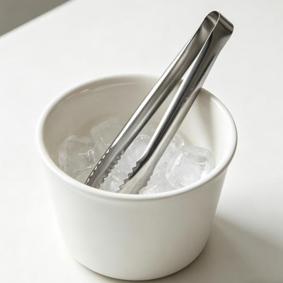 Stainless Steel Ice Tongs with Serrated Grip Heavy-Duty Food Clips for Bars Restaurants Rust-Proof Kitchen Utensils for Ice Cubes Sugar Snacks