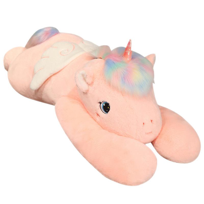 Păpușă unicorn curcubeu drăguț mânz păpușă băiat și fată dormind pernă păpușă de cârpă jucărie de pluș