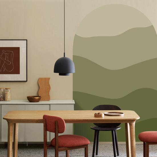 Wall Decal Boho Style Gradient Color Block Arch Removable Adhesive DIY PVC Home Indoor Wall Paper Sticker Household Supplies