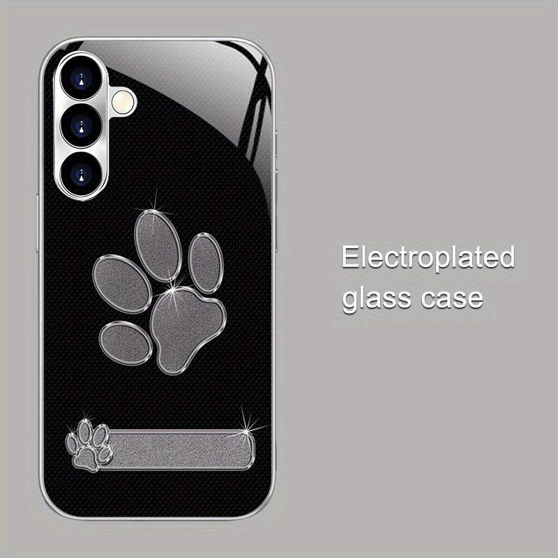 

Cat paw print texture tempered glass phone case suitable for Samsung Galaxy S26 S25 S24 S22 S21 S20 FE/Ultra/Plus anti fall Galaxy S25