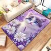 1Pcs Anti Fatigue Kitchen Rugs Flowers Cat  Print Waterproof Non-Slip Thick Cushioned Kitchen Mat Heavy Duty Comfort Standing Mat for Kitchen