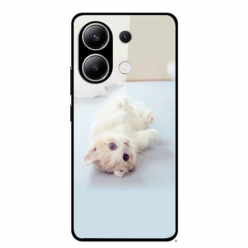 Glass Back Cover For Xiaomi Redmi Note 13 Case Note13 Pro Coque Hard Tempered Glass Case For Redmi Note 13 Pro Case Soft Bumper