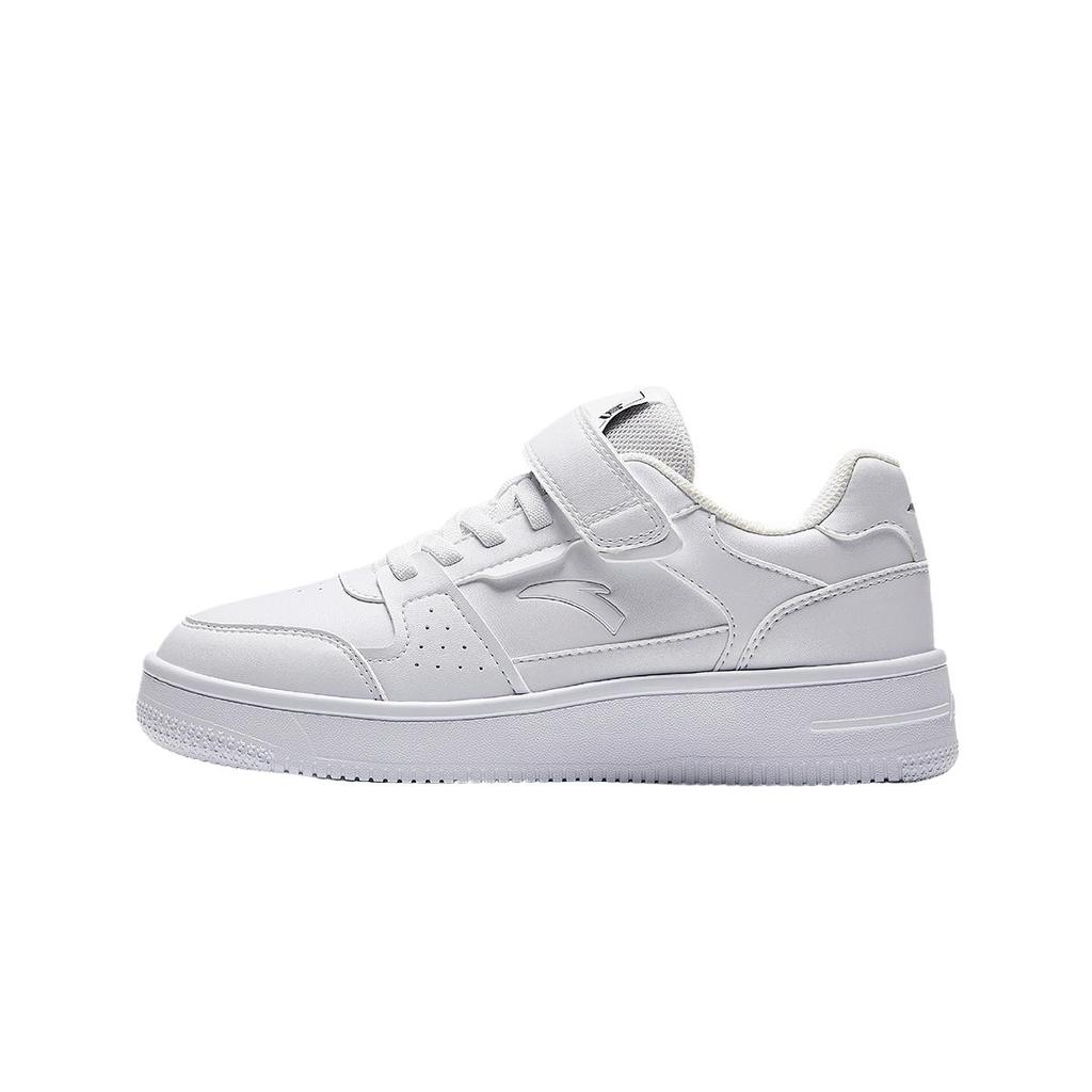 Anta Kids Synthetic Leather Lifestyle Series Comfortable Lightweight Durable Breathable Low-Top Kids Skate Shoes Kids Sneakers Anta-White 332448001S-1