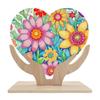 Wooden Flower Diamond Painting Tabletop Ornaments Kit Butterfly 5D DIY Diamond Art Tabletop Decorations for Home Office Decor