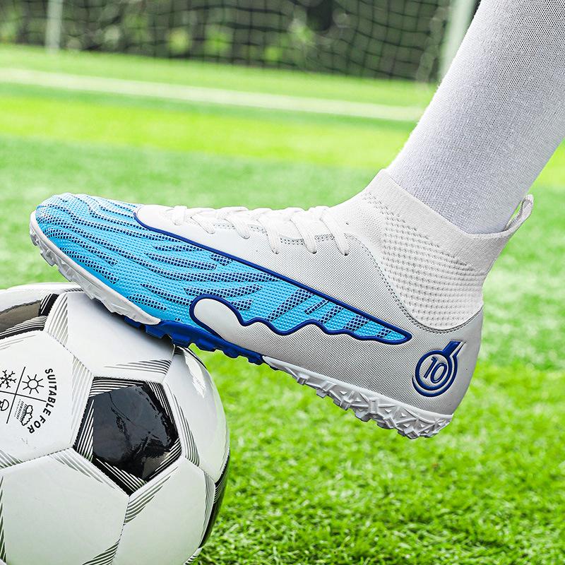 New Professional Football Shoes Boys High-top Youth Student Game Training AG Long Nail Broken Nail Sports Shoes